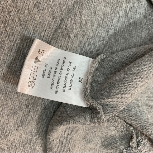 DC Jeans🌺Grey Scoop Neck Short Sleeve Tee Graphic Size 3X - Picture 5 of 8